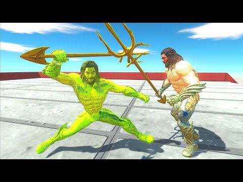 AQUAMAN VS GREEN AQUAMAN DEATH FALL - Animal Revolt Battle Simulator