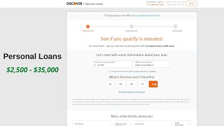 Discover Personal Loan Application ($2,500 - $35,000)