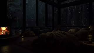 🌧️ Durma Profundamente em um Sótão Aconchegante 🌿 Chuva da Floresta Tropical e Lareira Relaxante