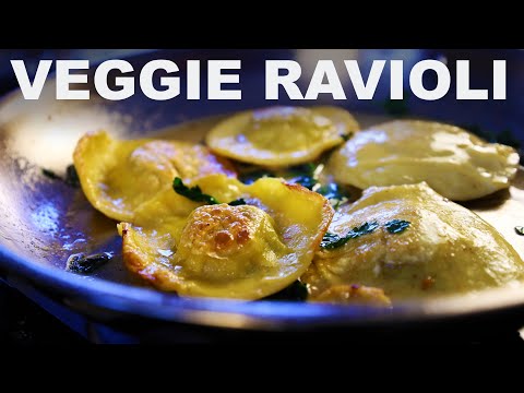 Pan-fried vegetable ravioli