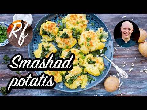 Smashad potatis med mozzarella. Min variant på 