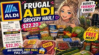 🛒💸 Shop With Me! FRUGAL ALDI Haul + $22 CASH Back & FREE Meat! 😱