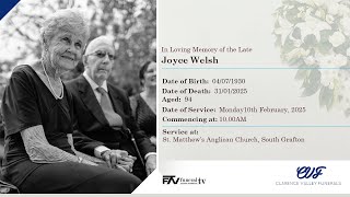 Memorial service for Joyce Welsh