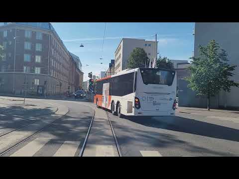 Helsingin raitiolinja 5H,5 Töölön halli-Rautatieasema-Katajanokan terminalali-Rautatieasema.