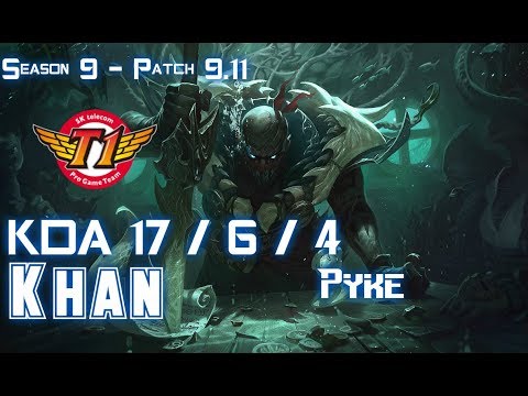 SKT T1 Khan PYKE vs IRELIA Top - Patch 9.11 KR Ranked