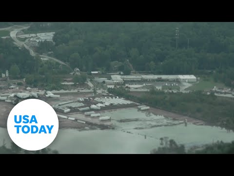 Aerial view of Helene's destruction in North Carolina USA TODAY