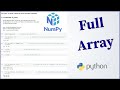 Python Numpy Tutorial - 4 ... Full Array  || np.full( )