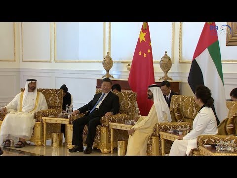 محمد بن راشد ومحمد بن زايد في مقدمة مستقبلي الرئيس الصيني