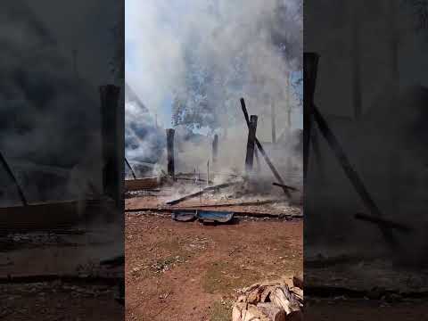 Incêndio em chalé na Linha Jacaré, em Diamante d’Oeste, teria começado por falha nas instalações