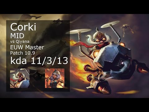 Corki vs Qiyana Mid - EUW Master 11/3/13 Patch 10.9 Gameplay