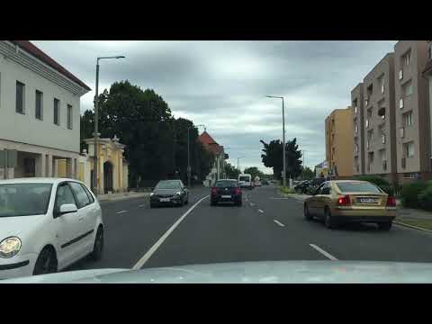 Driving in Hungary: Small Town CSORNA on Road 85