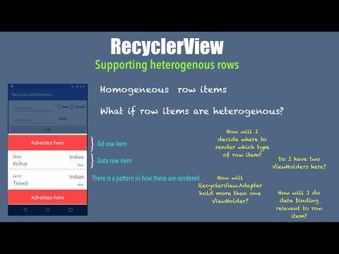RecyclerView - Part 9, Supporting heterogeneous rows
