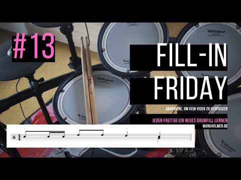 Fill-In Friday #13 - Jeden Freitag ein neues Drumfill lernen - Schlagzeug 4/4 Takt für Anfänger