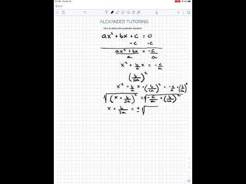 Math Tutoring 35 Deriving the quadratic formula