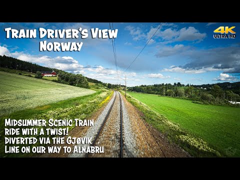4K CABVIEW: Scenic Train Ride On The Bergen Line With A Twist: Diverted Over The Gjøvik Line!