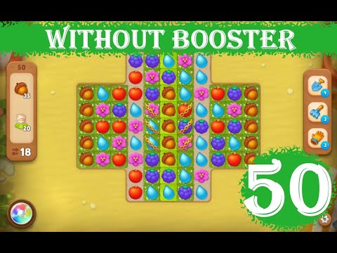 Gardenscapes Level 50 - [18 moves] [2023] [HD] solution of Level 50 Gardenscapes [No Boosters]