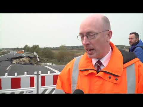 What happens to the sunken section of the highway?