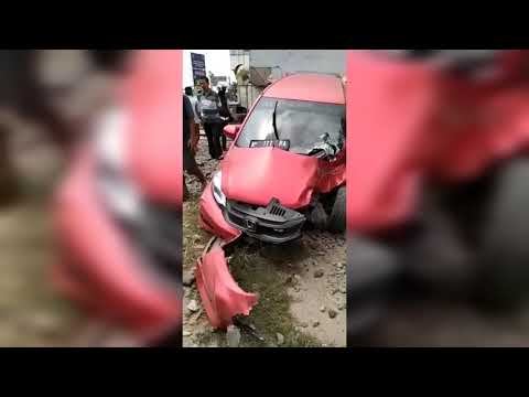 Brio Tertabrak Kereta di Perlintasan Seneja, Pengemudi Selamat