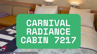 Carnival Radiance Balcony Cabin 7217!