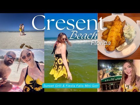 Crescent Beach Vlog Florida Free Beachfront Parking, Sunset Grille Dinner & Fiesta Falls Mini Golf