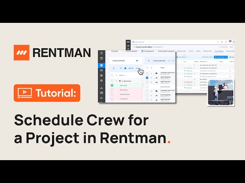 Rentman Tutorial How To Schedule Crew For A Project
