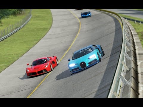 Bugatti Chiron vs McLaren P1 vs Ferrari LaFerrari vs Ferrari FXX-K at Monza Full Course 1966