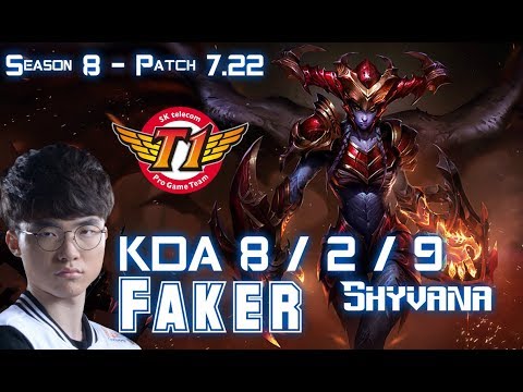 SKT T1 Faker SHYVANA vs RENGAR Jungle - Patch 7.22 KR Ranked
