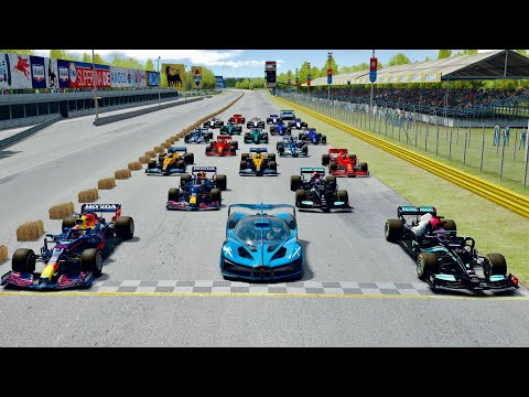 Bugatti Bolide vs F1 2021 Cars at Old Monza Long Race