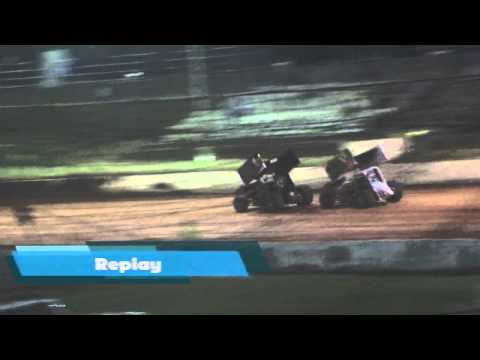 Luke Oldfield and Andrew Scheuerle Sprintcar Crash 11 April 2015