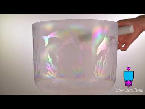 Crystal Tones™ Platinum etched Dolphins Alchemy Singing Bowl
