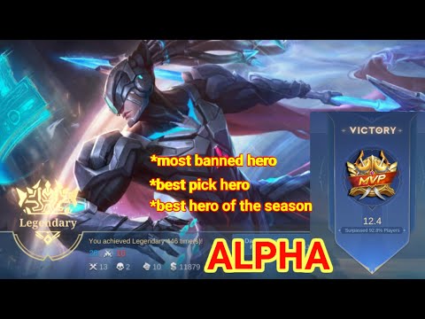Best hero this season, Alpha, best pick, most banned hero