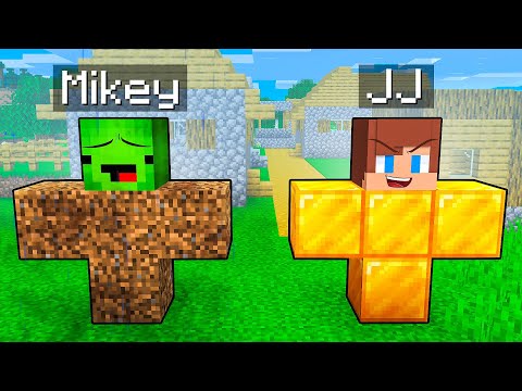 JJ and Mikey: POOR vs RICH Golem Shapeshift Battle in Minecraft - Maizen