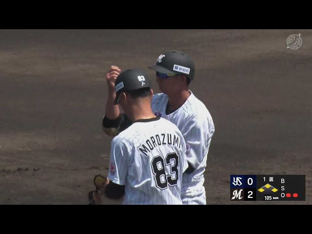 【ファーム】満塁の好機でマリーンズ・福田秀平が先制の2点タイムリーヒット!! 2023年5月10日 千葉ロッテマリーンズ 対 東京ヤクルトスワローズ