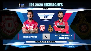 KXI VS RCB IPL 2020 HIGHLIGHTS II KINGS XI VS ROYAL CHALLENGER BANGALORE IPL 2020 HIGHLIGHTS MATCH 7