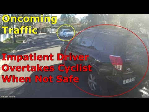 AYO34N Impatient Driver Overtakes Cyclist Into Oncoming Traffic Gets AirZound