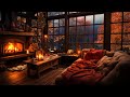 Rainy Autumn Day With Crackling Fireplace In A Cozy Hut Ambience Relax Sleep Or Study