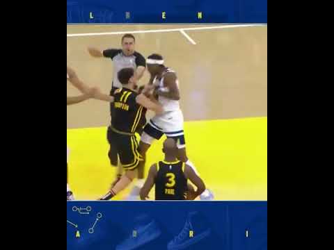 Golden State Warriors and Minnesota Timberwolves got into a scrap just two minutes