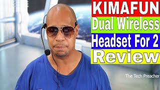 Wireless Microphone System for 2 People, KIMAFUN 2.4G Dual Wireless Headset and Lavalier Lapel Mics