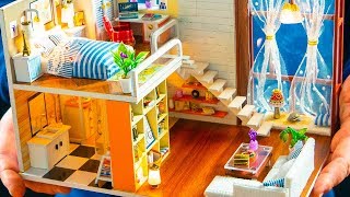 DIY Miniature Dollhouse ~ Kitchen, living room, bedroom, Bathroom