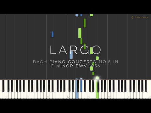 Bach Largo Synthesia Tutorial (Piano Concerto No.5 in F Minor BWV 1056) - Arranged For Solo Piano