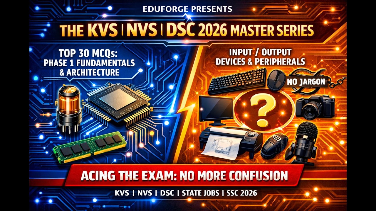 Computer Fundamentals Part 1: Top 30 MCQs for KVS, NVS, DSC 2026 | EduForge