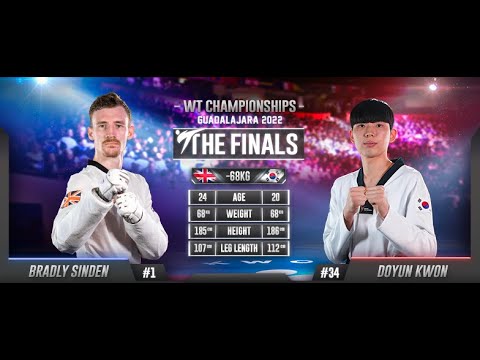 106 M-68kg F SINDEN Bradly GBR 🔵 vs 🔴 KWON Doyun KOR I Guadalajara 2022 WT Championships