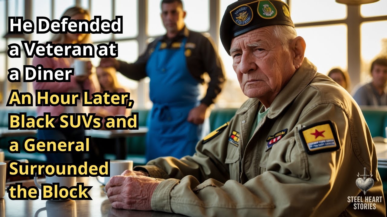 He Defended a Veteran at a Diner — An Hour Later, Black SUVs and a General Surrounded the Block...