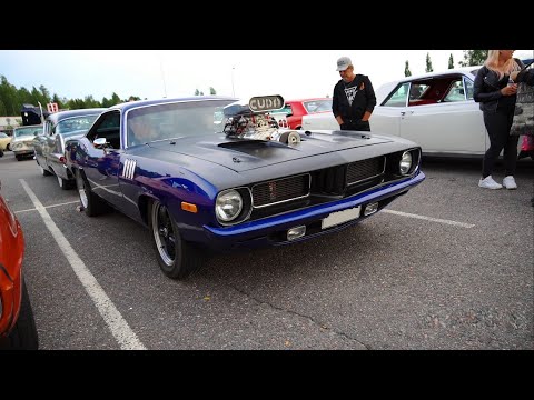 AMAZING and RARE MUSCLE CARS Arrive to a Car Show - Nastola Cruising 2022