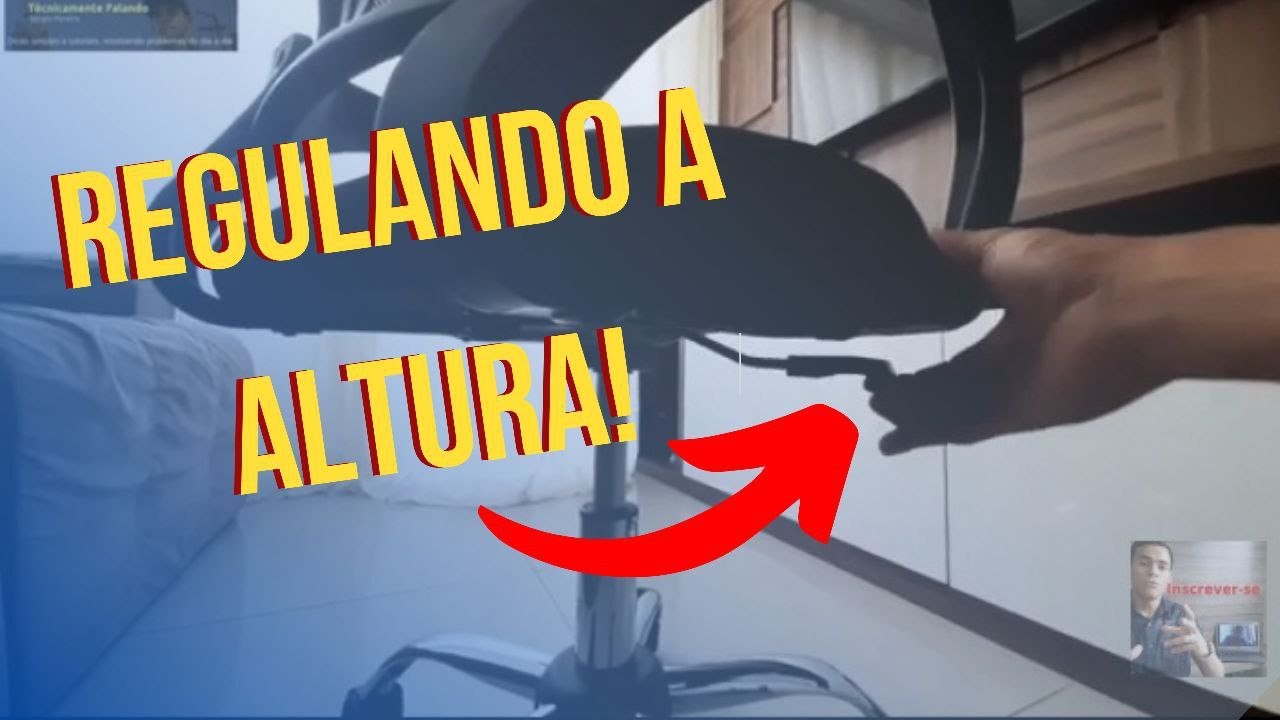 Regulagem de altura da Cadeira de escritório ergonômica.