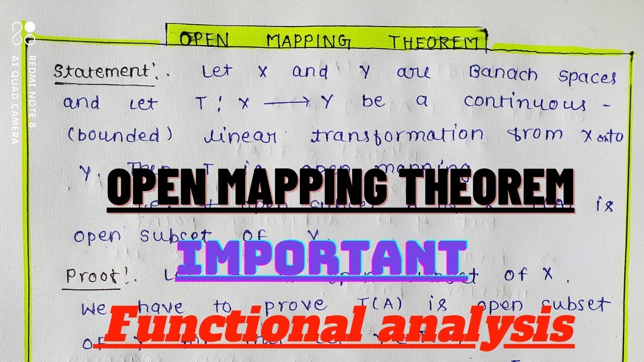 Open mapping Theorem // Important // Functional analysis // Lect: 30