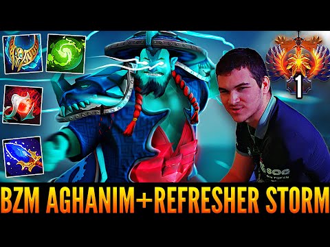 👉 The TOP 1 MMR OG.BZM Is Destroying Enemies With Storm Spirit - Aghanim + Refresher Build - Dota 2