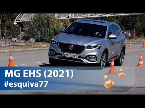 MG EHS Plug-In Hybrid 2021 – Maniobra de esquiva (moose test) y eslalon | km77.com