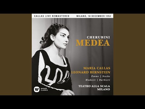 Vídeo: Aria <cite>Qui tremar devi tu</cite> (acto I), da ópera <cite> Medea</cite>, de Luigi Cherubini. María Nache interpreta a Glauce. Dirección, Leonard Berstein. Teatro Scala de Milán.