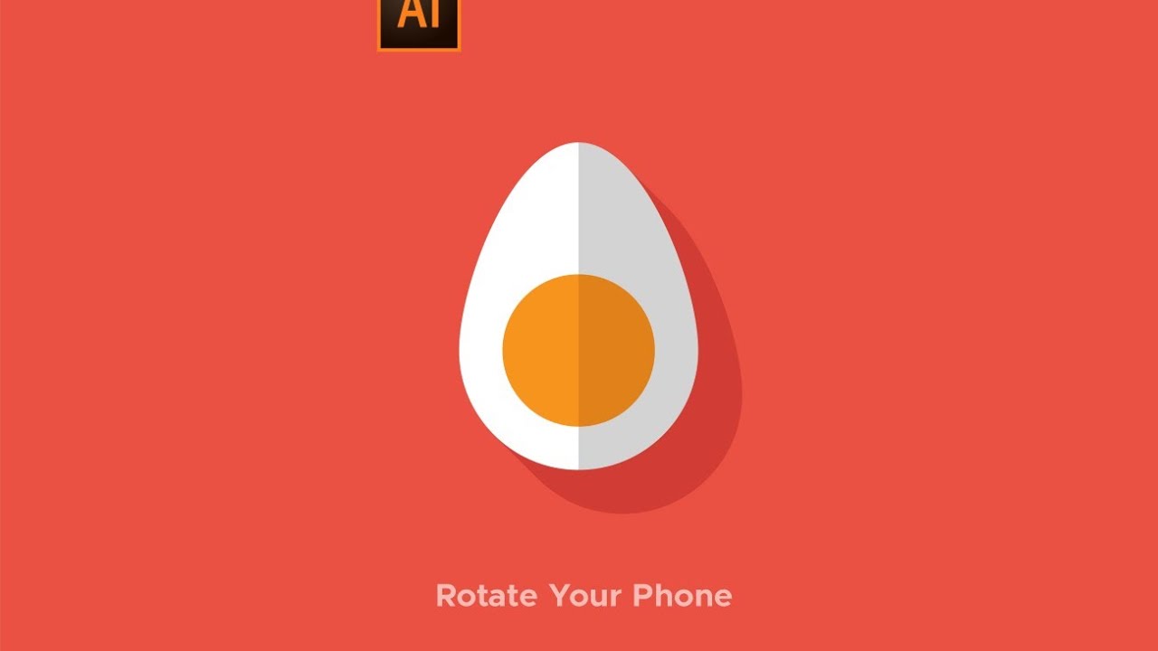 Create Flat Vector Egg With Shadow In Illustrator #illustrator #tutorial #egg